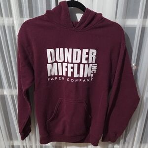 Women's Gildan Burgandy Dunder Mifflin Hoodie Size S